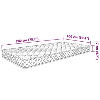 Traagschuimmatras 100x200x17 cm Zacht wit 8