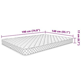 Traagschuimmatras 140x190x17 cm Zacht wit 8