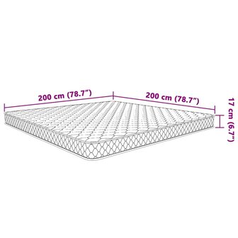 Traagschuimmatras 200x200x17 cm Zacht wit 8