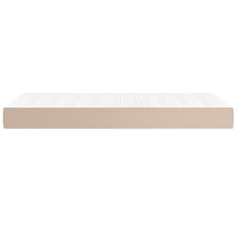 Pocketveringmatras medium 90x190x20 cm kunstleer cappuccinokleurig 4