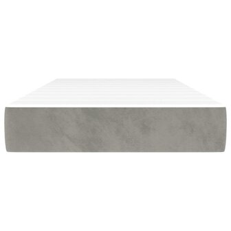 Pocketveringmatras medium 90x190x20 cm fluweel lichtgrijs 3