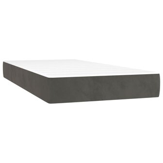 Pocketveringmatras medium 90x190x20 cm fluweel donkergrijs 2