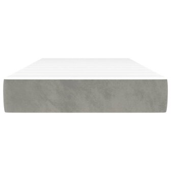Pocketveringmatras medium 90x200x20 cm fluweel lichtgrijs 3