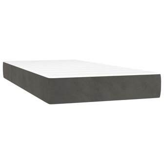 Pocketveringmatras medium 90x200x20 cm fluweel donkergrijs 2