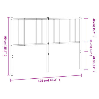 Vervangend hoofdbord metaal wit 120 cm 8