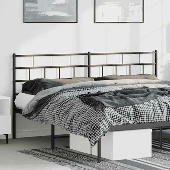 Vervangend hoofdbord 193 cm metaal zwart 1