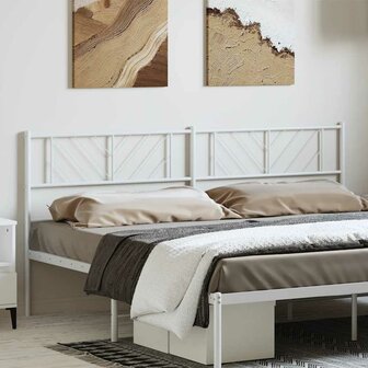 Vervangend hoofdbord 193 cm metaal wit 3