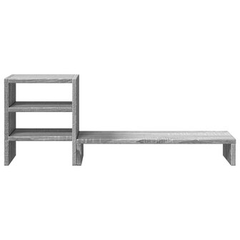 Monitorstandaard met bureau-organizer bewerkt hout grijs sonoma 4