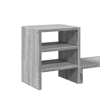 Monitorstandaard met bureau-organizer bewerkt hout grijs sonoma 7