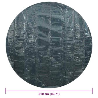 Zwembadfolie solar drijvend 210 cm PE zwart en blauw 6