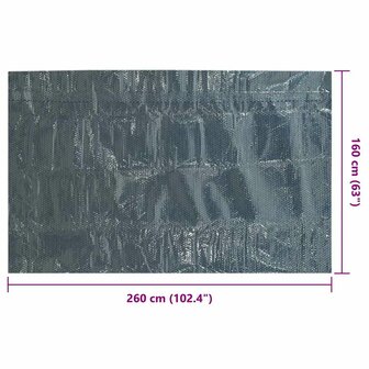 Zwembadfolie solar drijvend 260x160 cm PE zwart en blauw 6
