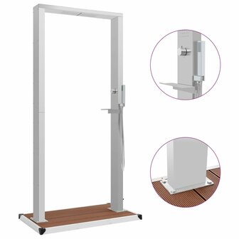 Buitendouche met bak HKC roestvrij staal 1