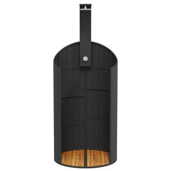 Buitendouche 100x100x241,5 cm poly rattan en acaciahout zwart 5