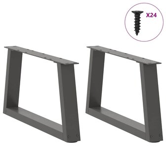Salontafelpoten 2 st V-vormig 60x(30-31,3) cm staal antraciet 3