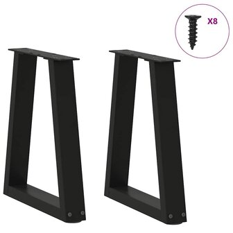 Salontafelpoten 2 st V-vormig 28x(42-43,3) cm staal zwart 3