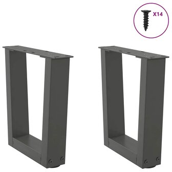 Salontafelpoten 2 st V-vormig 30x(30-31,3) cm staal antraciet 3