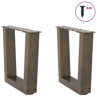 Salontafelpoten 2 st V-vormig 40x(30-31,3) cm staal naturel 3