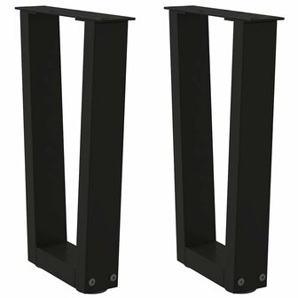 Salontafelpoten 2 st V-vormig 28x(42-43,3) cm staal zwart 1