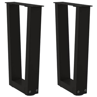 Salontafelpoten 2 st V-vormig 38x(42-43,3) cm staal zwart 1