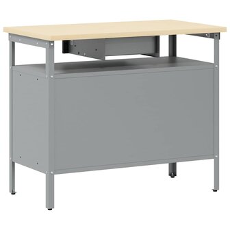 Werkbank met lade met plank Zwart en Grijs 100 x 55 x 85 cm 8