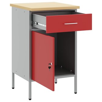 Werkbank Rood en Grijs 50 x 55 x 85 cm Engineered hout en staal 2