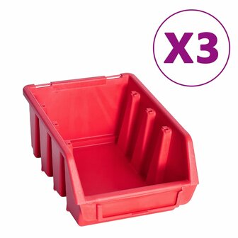 34-delige Opslagbakkenset met wandpanelen rood en zwart 3
