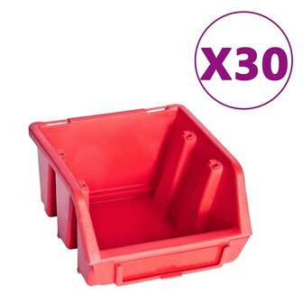 136 -delige Opslagbakkenset met wandpanelen rood en zwart 2