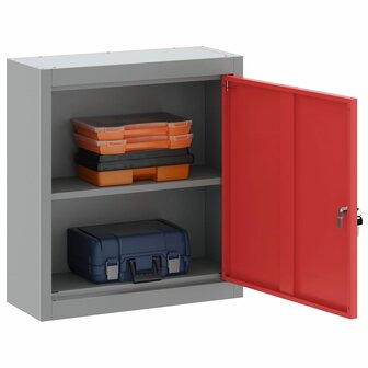 Gereedschapskast met plank Rood en Grijs 50 x 20 x 55 cm 3