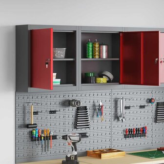 Gereedschapskast met plank Rood en Grijs 50 x 20 x 55 cm 4