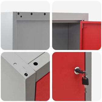 Gereedschapskast met plank Rood en Grijs 50 x 20 x 55 cm 9