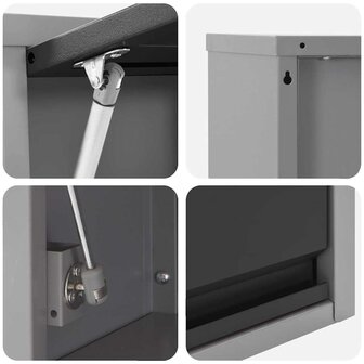 Gereedschapskast met opslag Zwart en Grijs 50 x 25 x 35 cm 8