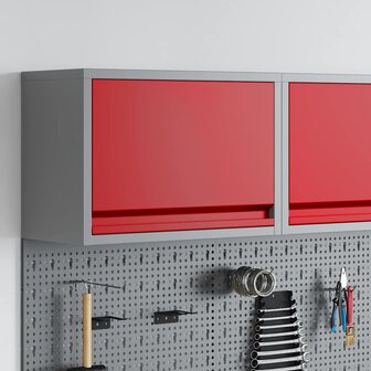 Gereedschapskast met opslag Rood en Grijs 50 x 25 x 35 cm 1