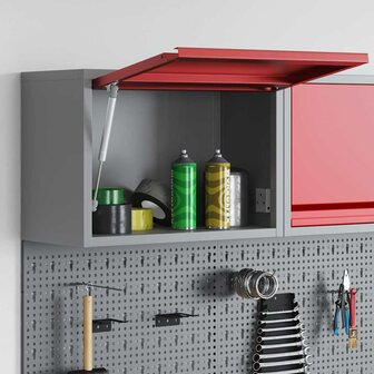 Gereedschapskast met opslag Rood en Grijs 50 x 25 x 35 cm 3
