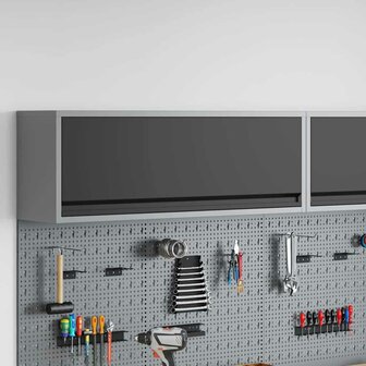 Gereedschapskast met opslag Zwart en Grijs 100 x 25 x 35 cm 1