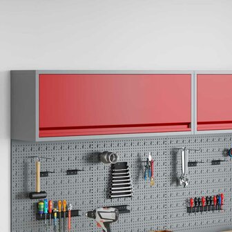 Gereedschapskast met opslag Rood en Grijs 100 x 25 x 35 cm 1