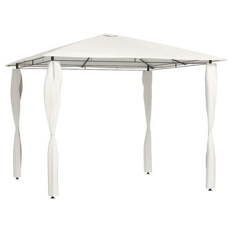 Prieel met paalhoezen 160 g/m&sup2; 3x3x2,6 m cr&egrave;mekleurig 1