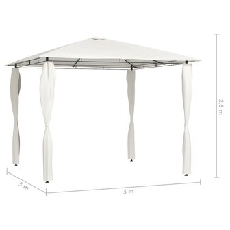Prieel met paalhoezen 160 g/m&sup2; 3x3x2,6 m cr&egrave;mekleurig 4