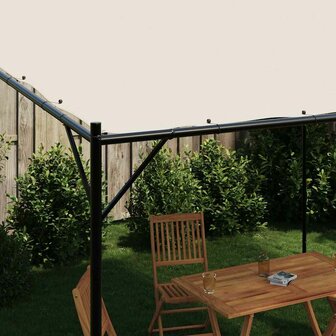Prieel 4x4 m 180 g/m&sup2; stof en staal wit 3