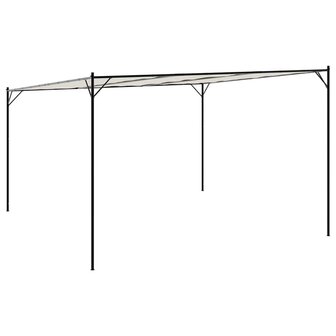 Prieel 4x4 m 180 g/m&sup2; stof en staal wit 6
