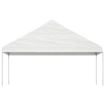 Prieel met dak 5,88x2,23x3,75 m polyetheen wit 2
