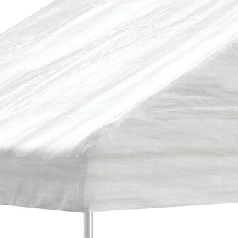 Prieel met dak 5,88x2,23x3,75 m polyetheen wit 3