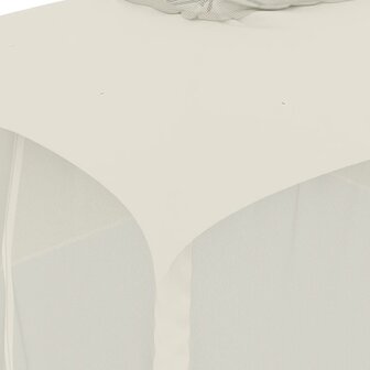 Prieel zijwanden van gaas en dubbel dak 3,93x2,93 m staal cr&egrave;me 7
