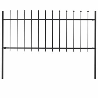 Tuinhek met speerpunt staal 181x80 cm zwart 1