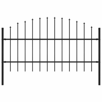 Tuinhek met speerpunt staal 170x100 cm zwart 1