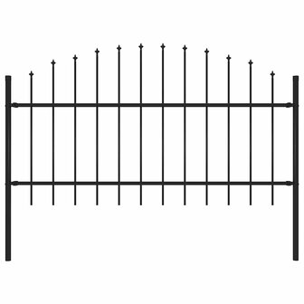 Tuinhek met speerpunt staal 170x125 cm zwart 1