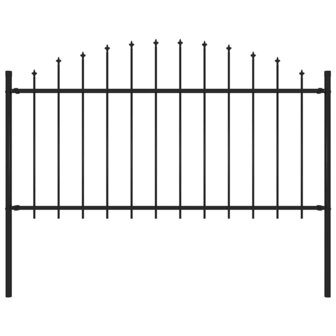 Tuinhek met speerpunt staal 170x150 cm zwart 1