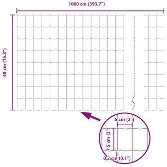 Euro Hek Grijs 0,4 x 10 m PVC-gecoat ijzer 9