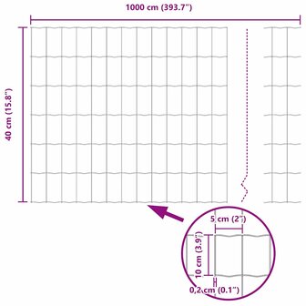 Euro Hek Grijs 0,4 x 10 m PVC-gecoat ijzer 9