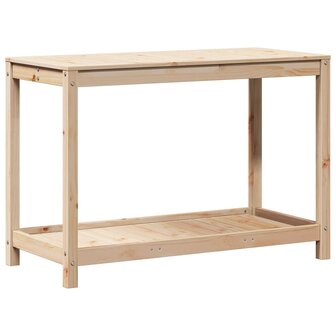 Oppottafel met schap 108x50x75 cm massief grenenhout 2