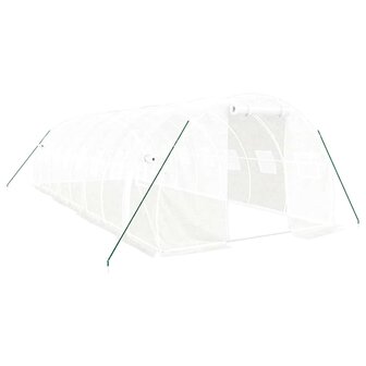 Tuinkas met stalen frame 24 m&sup2; 8x3x2 m wit 2